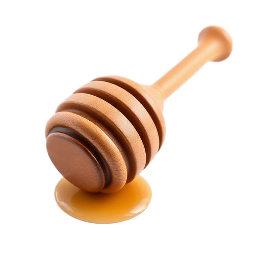 Wood-turned honey dipper