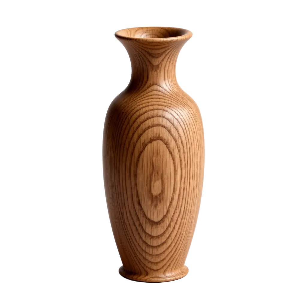 Handcrafted wooden vase